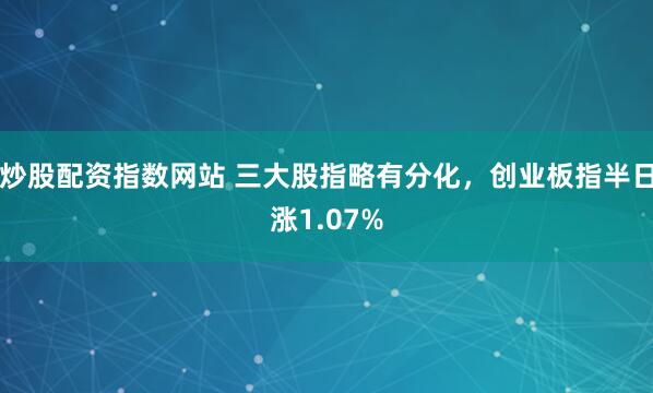 炒股配资指数网站 三大股指略有分化，创业板指半日涨1.07%